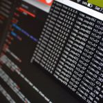 Data Security - Turned-on Flat Screen Monitor