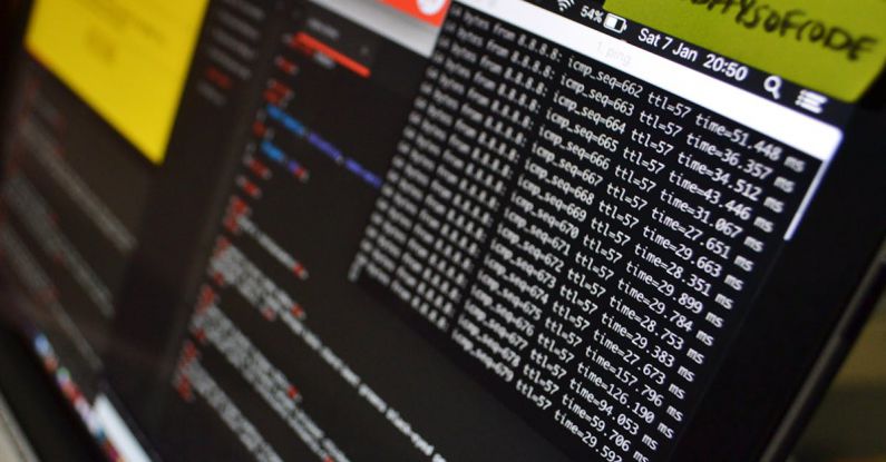 Data Security - Turned-on Flat Screen Monitor