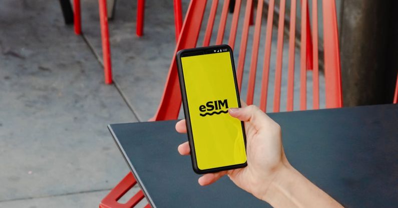App Monetization - eSIM Graphic on Smartphone Screen